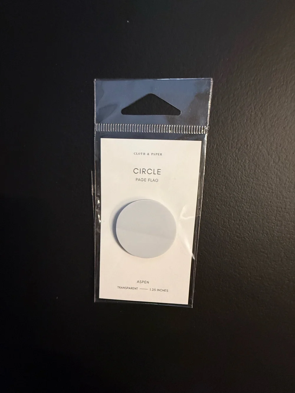 Cloth & Paper Circle Page Flag - Gray Adhesive Marker